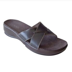 Connie Sundance Dark Brown Leather Slides Casual Hippie